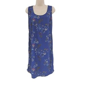 Old Navy Floral Print Casual Dress Blue Summer Dress SZ M Beachy Vacation Resort